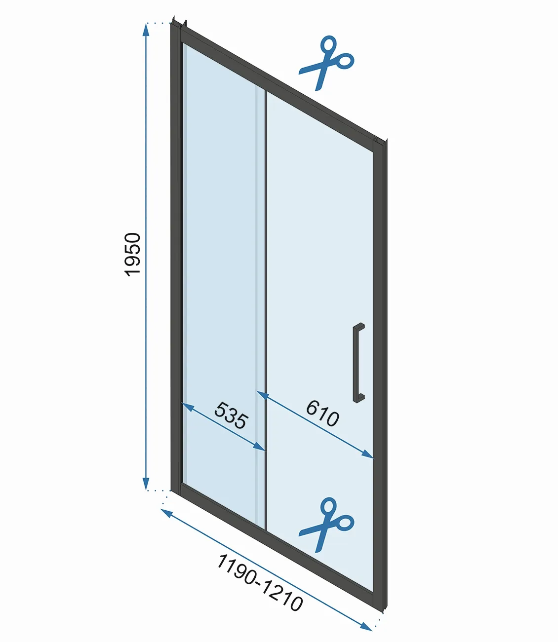 Cabină duș culisantă de perete mărime 120x80 cm culoare crom model Rapid Slide [6]