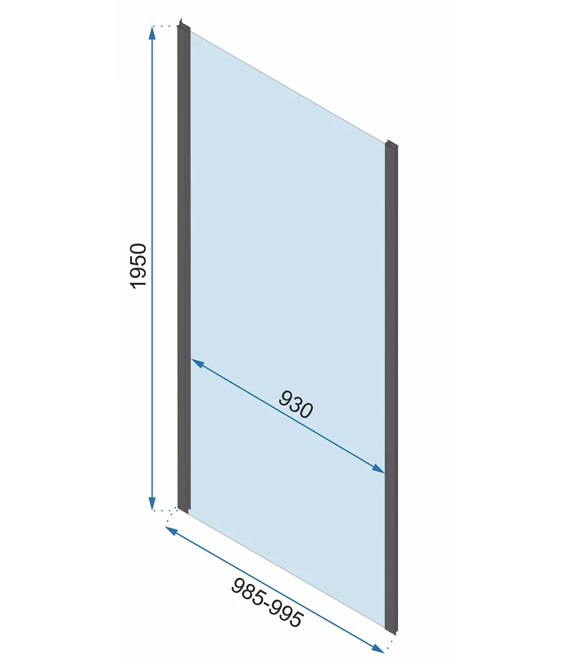 Cabină duș culisantă de perete mărime 140x100 cm culoare crom model Rapid Slide [7]
