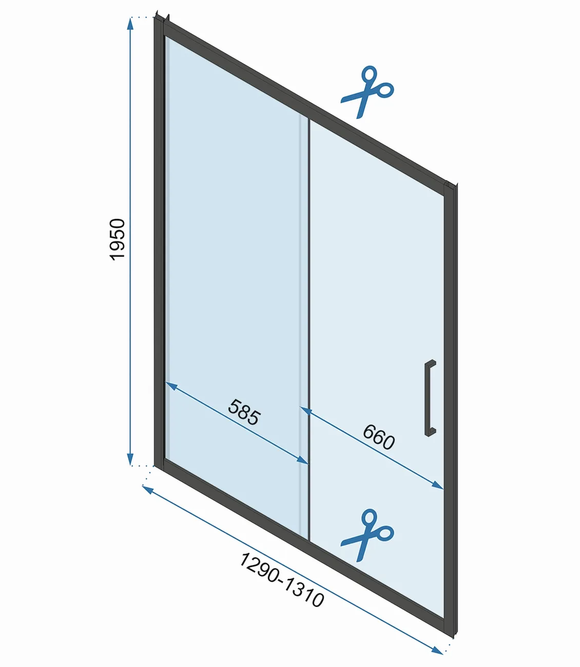 Cabină de duș culisantă de perete mărime 130x100 cm culoare crom model Rapid Slide [6]