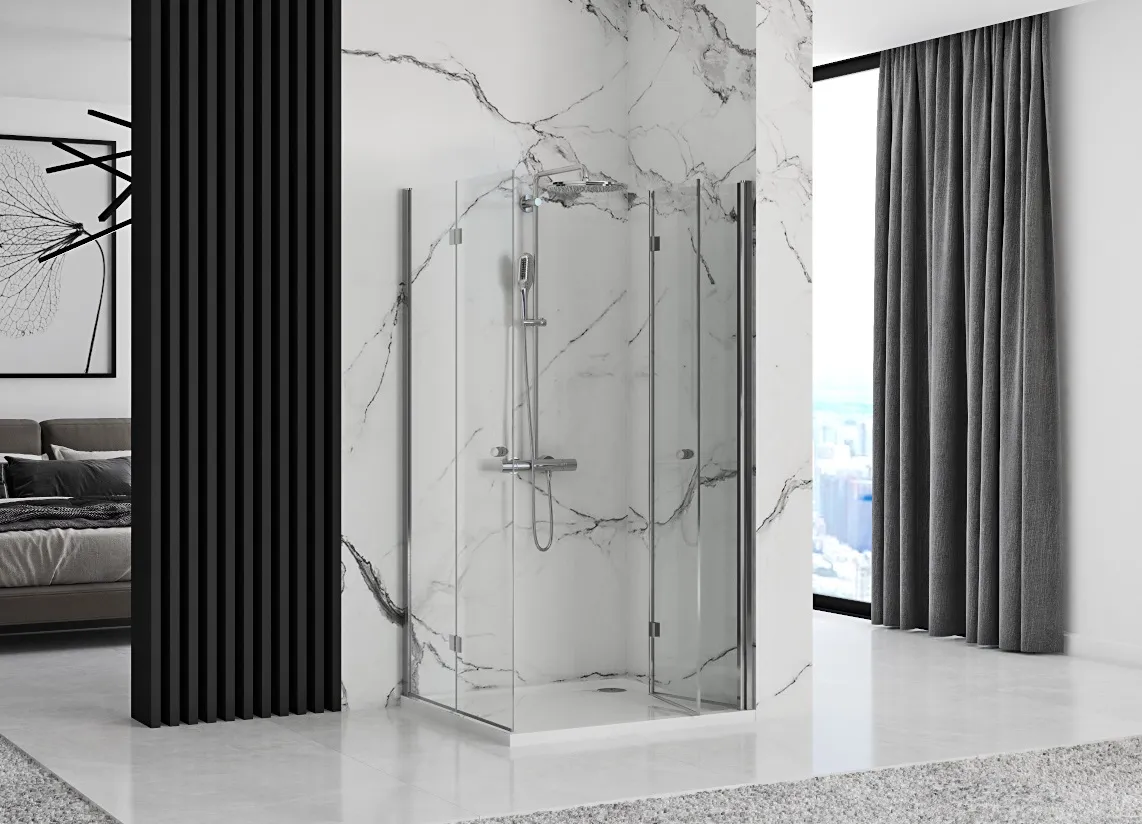 Cabină duș pliabilă de colț mărime 100x120 culoare crom Fold N2 Modul [2]