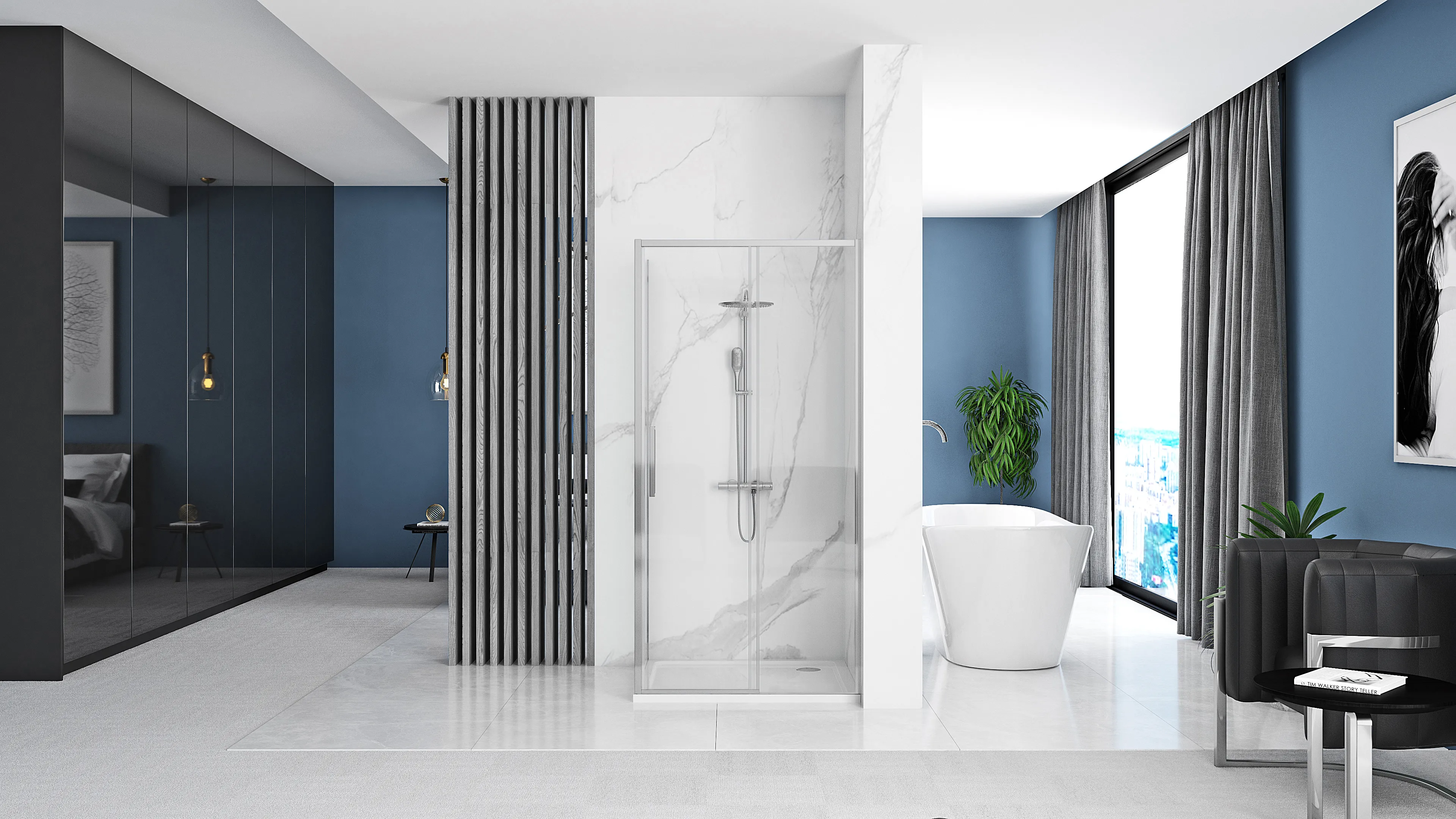 Cabină duș culisantă de colț mărime 100x100 cm culoare crom model Rapid Slide Chrome [4]