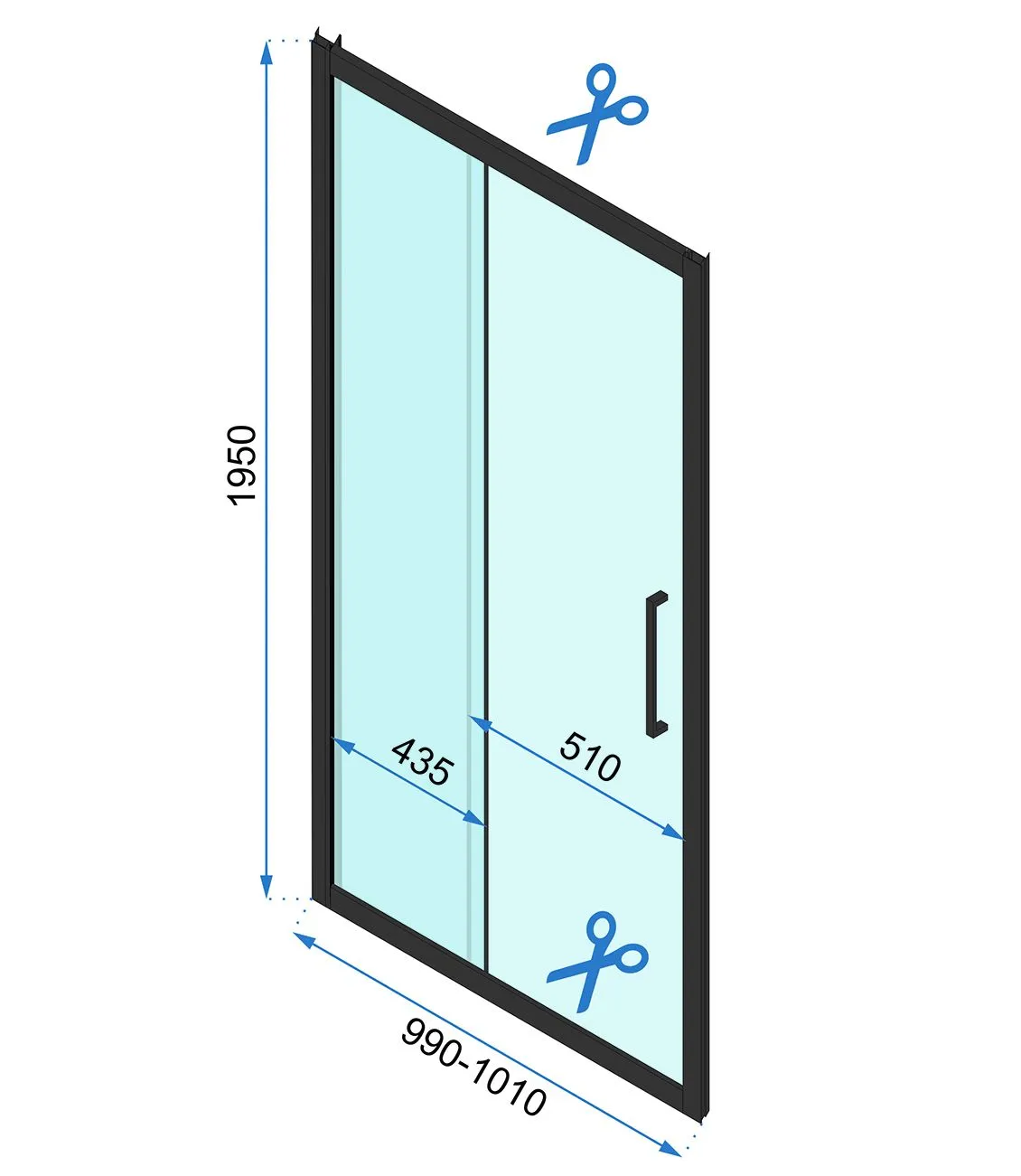 Cabină duș culisantă de colț mărime 100x100 cm culoare crom model Rapid Slide Chrome [5]