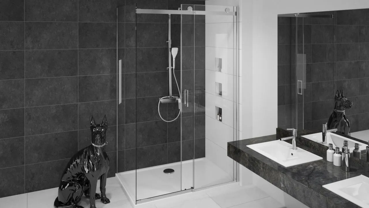 Cabină de duș culisantă de colț mărime 150x100 cm culoare crom model Nixon Chrome Right [3]