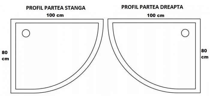Cabină duș culisantă de colț mărime 80x100 finisaj negru mat cu cadiță duș albă sticlă securizată de 8 mm model Look [8]