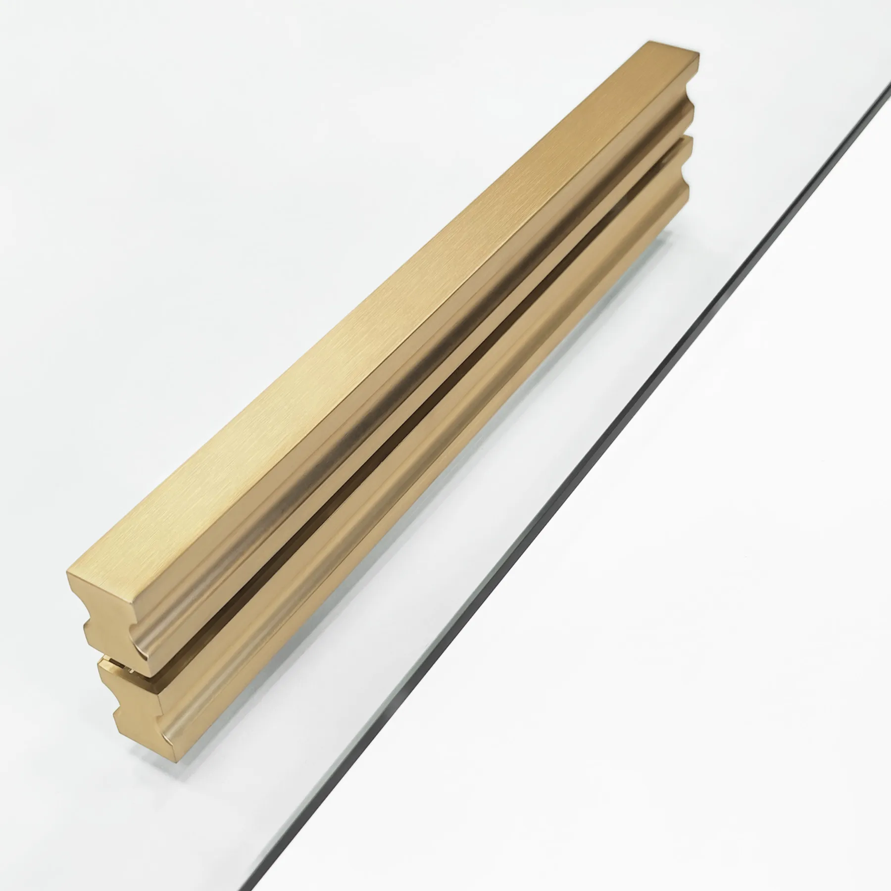 Cabină de duș culisantă de colț mărime 110x80 cm finisaj auriu periat sticlă securizată de 6 mm model Montana Gold Brush [7]