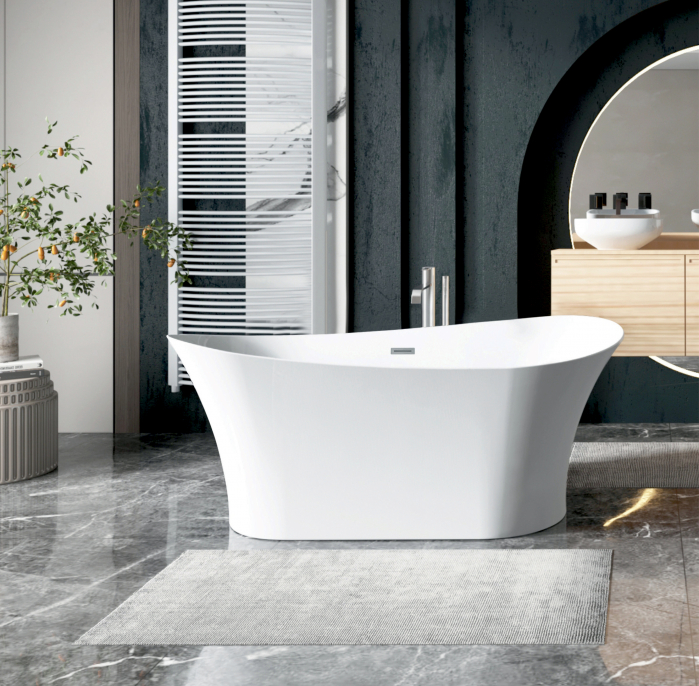 Cadă freestanding formă ovală 175x80x75 cm culoare albă model Amelia [3]