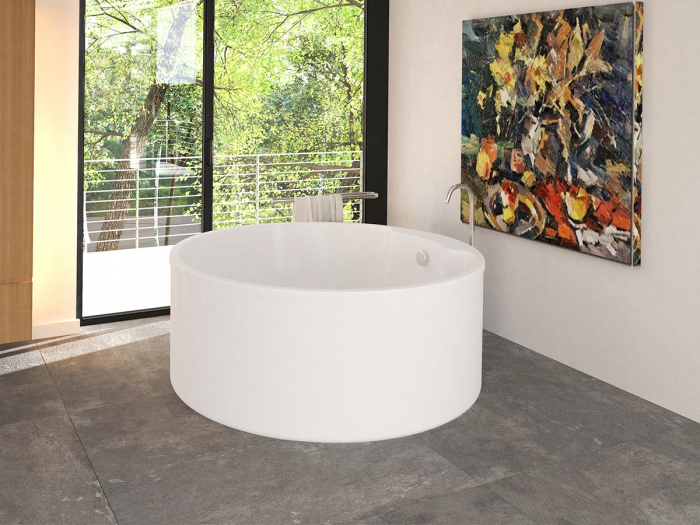 Cadă freestanding formă rotundă 150x60 cm culoare albă model Aris [3]