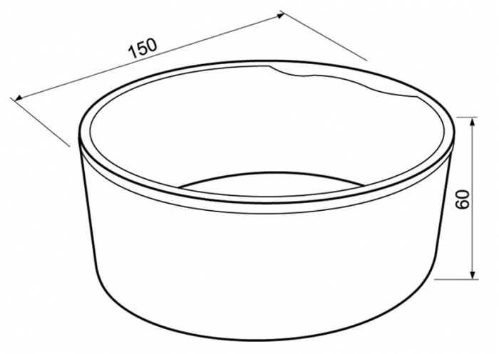 Cadă freestanding formă rotundă 150x60 cm culoare albă model Aris [7]