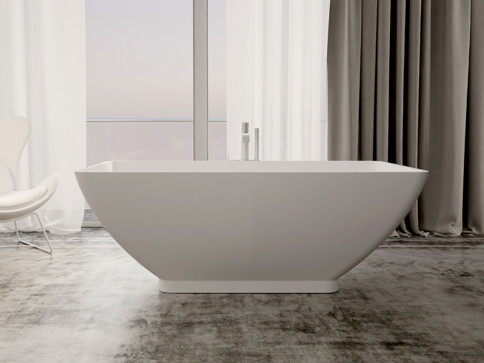Cadă freestanding formă dreptunghiulară 162x87x61 cm culoare albă model Stone Arania [3]
