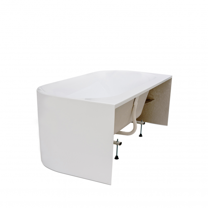 Cadă freestanding lipită de perete formă dreptunghiulară 160x80 cm culoare albă model Armonia [7]