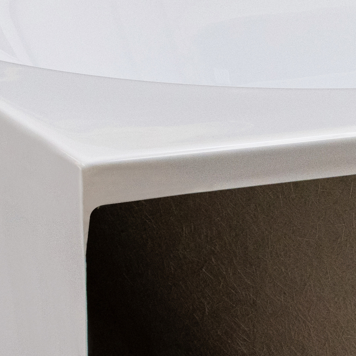 Cadă freestanding lipită de perete formă dreptunghiulară 150x80 cm culoare albă model Armonia [8]