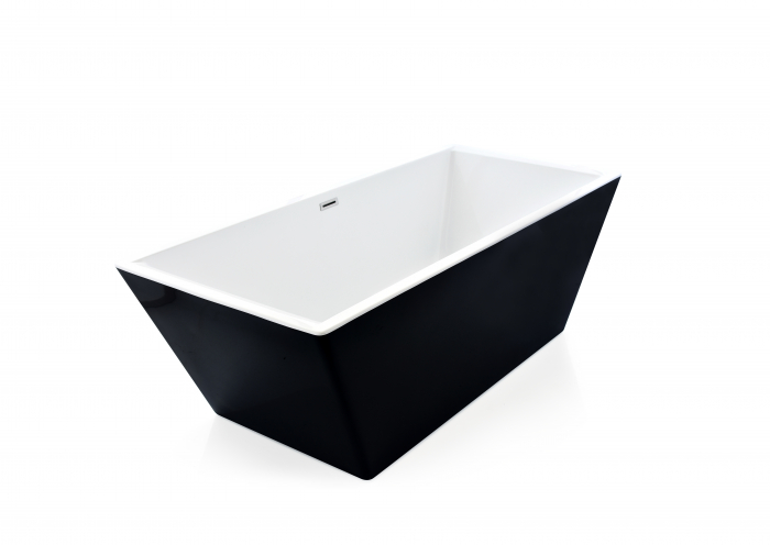 Cadă freestanding formă dreptunghiulară 178x80x58 cm culoare alb și negru model Hanna [4]