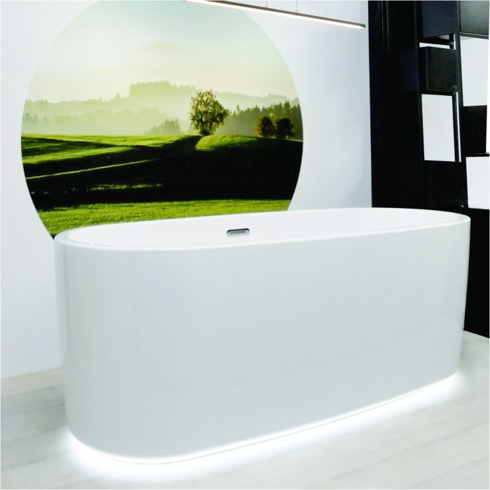 Cadă freestanding cu iluminare LED formă ovală 170x75x65 cm culoare albă model Fiona [3]