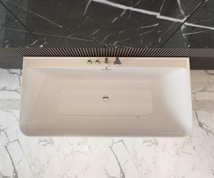 Cadă freestanding lipită de perete formă dreptunghiulară 170x80x59 cm culoare albă model Rivana [5]