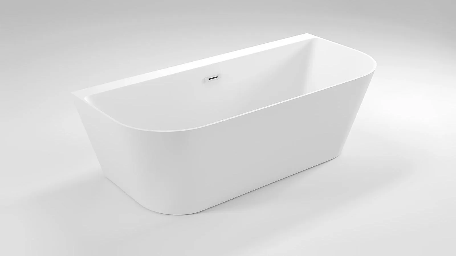 Cadă freestanding lipită de perete mărime 170x80x58 cm culoare albă formă dreptunghiulară model Olimpia White [2]