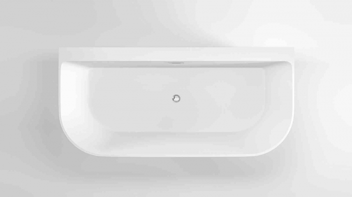 Cadă freestanding lipită de perete formă dreptunghiulară 150x75x72 cm culoare albă model Olimpia [3]