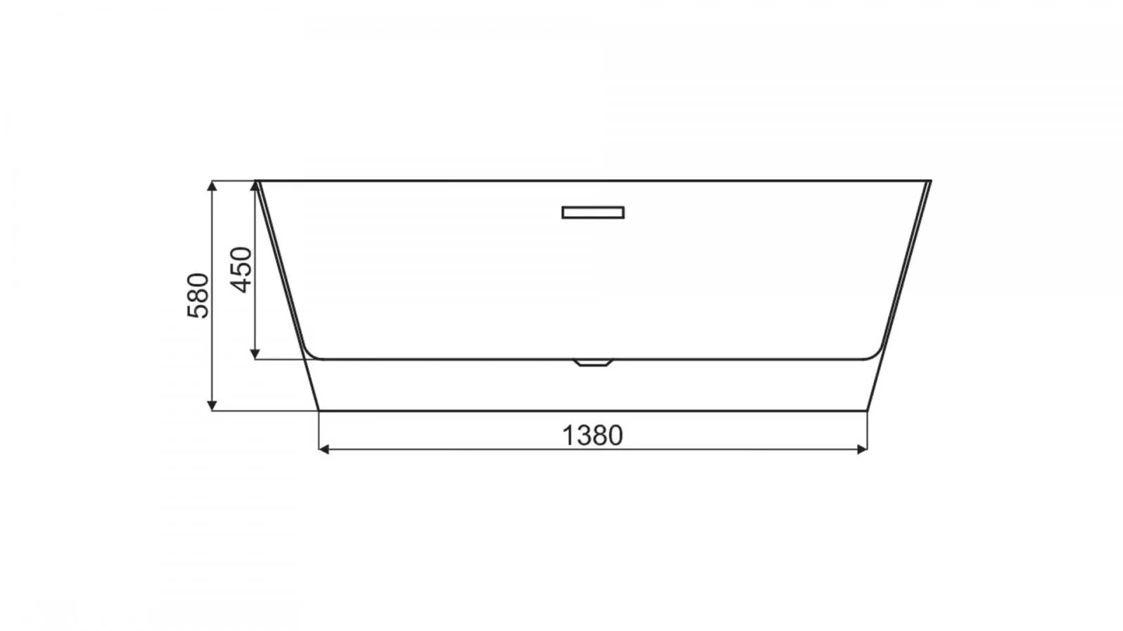 Cadă freestanding lipită de perete mărime 170x80x58 cm culoare albă formă dreptunghiulară model Olimpia White [4]