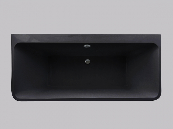 Cadă freestanding lipită de perete formă dreptunghiulară 170x74x59 cm culoare neagră model Tania [3]