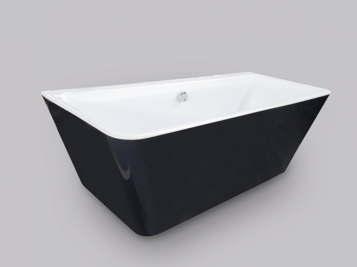 Cadă freestanding lipită de perete formă dreptunghiulară 170x74x59 cm culoare alb și negru model Tania [2]