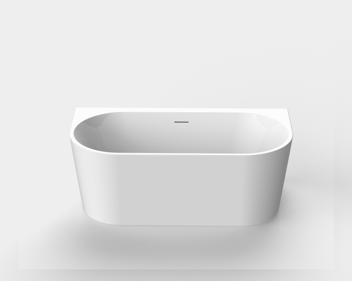 Cadă freestanding lipită de perete formă dreptunghiulară 150x75x58 cm culoare albă model AT603 [2]