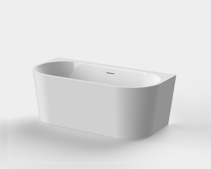 Cadă freestanding lipită de perete formă dreptunghiulară 150x75x58 cm culoare albă model AT603 [3]