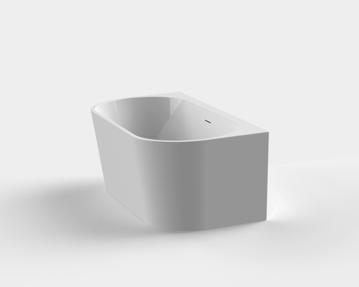 Cadă freestanding lipită de perete formă dreptunghiulară 150x75x58 cm culoare albă model AT603 [5]