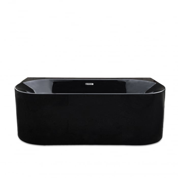 Cadă freestanding lipită de perete formă dreptunghiulară 160x80 cm culoare neagră model Armonia [2]