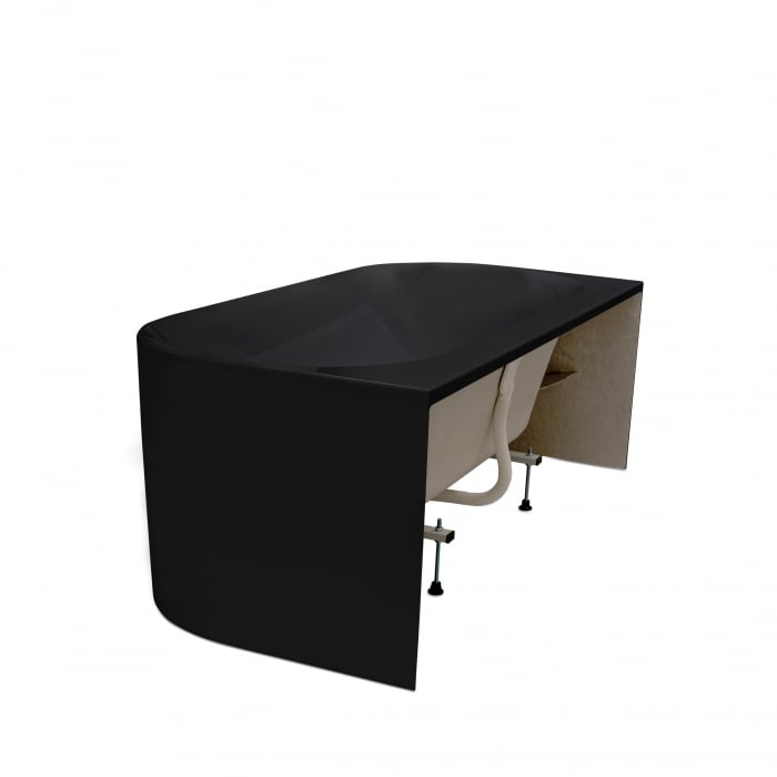 Cadă freestanding lipită de perete formă dreptunghiulară 160x80 cm culoare neagră model Armonia [5]