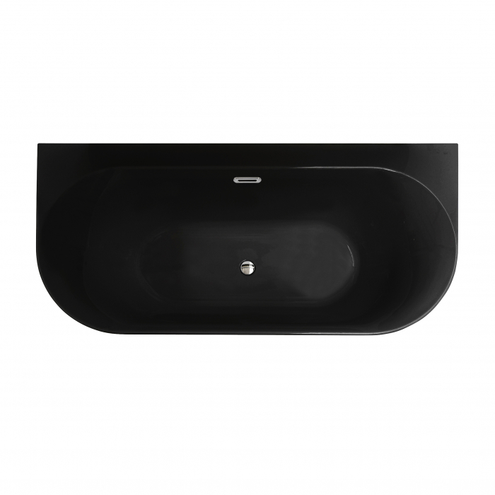 Cadă freestanding lipită de perete formă dreptunghiulară 160x80 cm culoare neagră model Armonia [4]