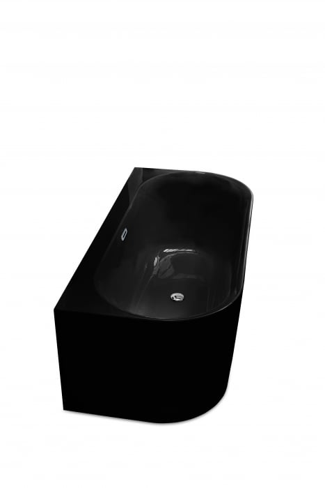 Cadă freestanding lipită de perete formă dreptunghiulară 160x80 cm culoare neagră model Armonia [3]