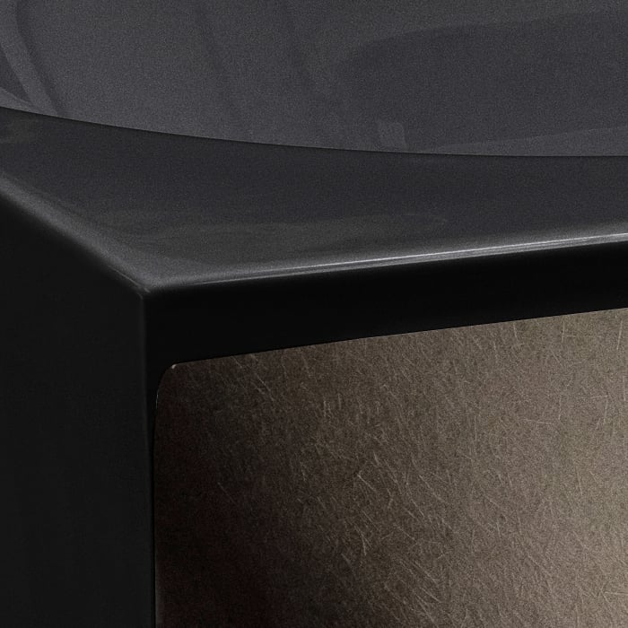 Cadă freestanding lipită de perete formă dreptunghiulară 160x80 cm culoare neagră model Armonia [6]