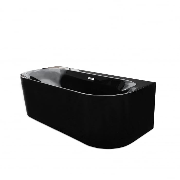 Cadă freestanding lipită de perete formă dreptunghiulară 160x80 cm culoare neagră model Armonia [1]