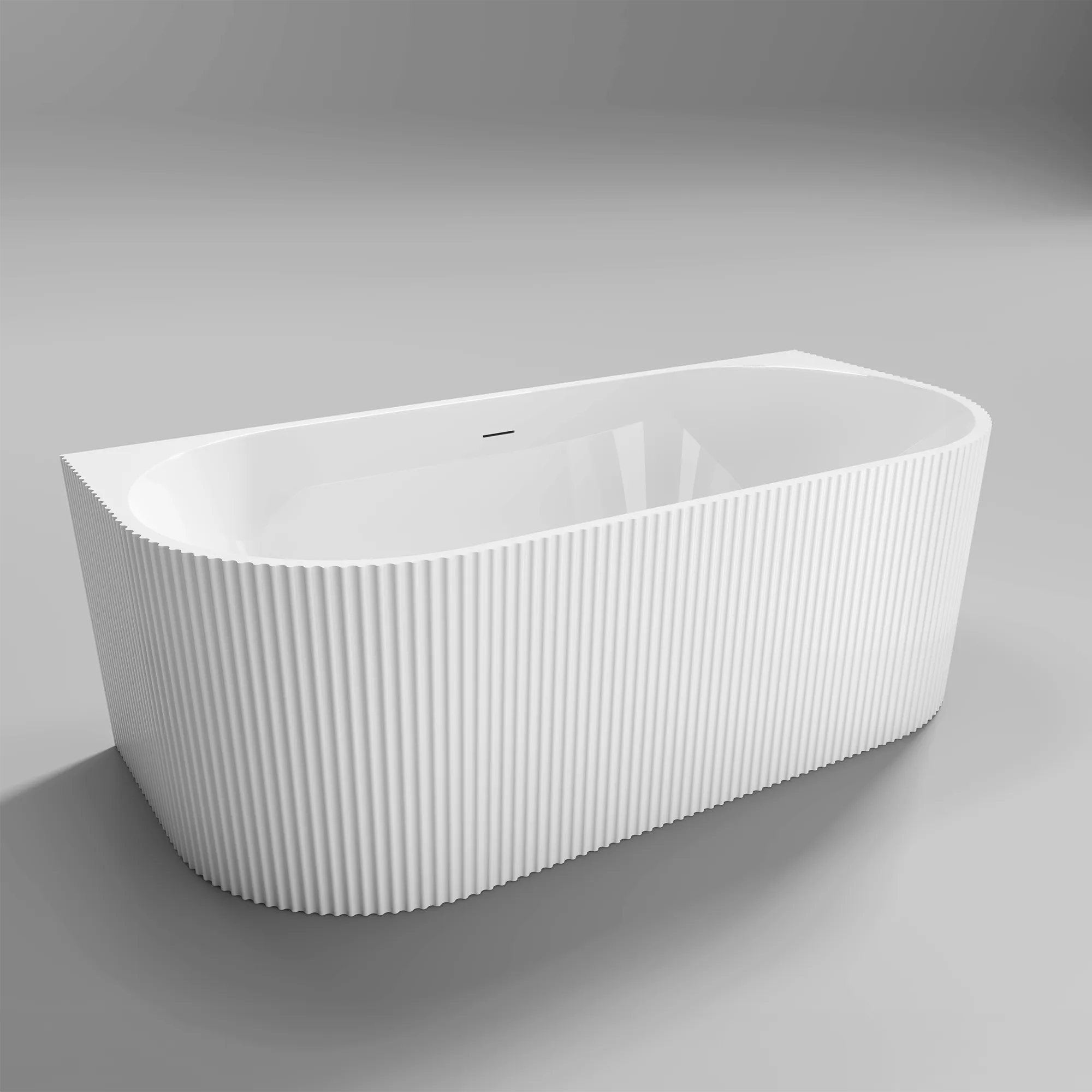 Cadă freestanding lipită de perete formă dreptunghiulară 170x79x58 cm culoare albă model Veneta [5]