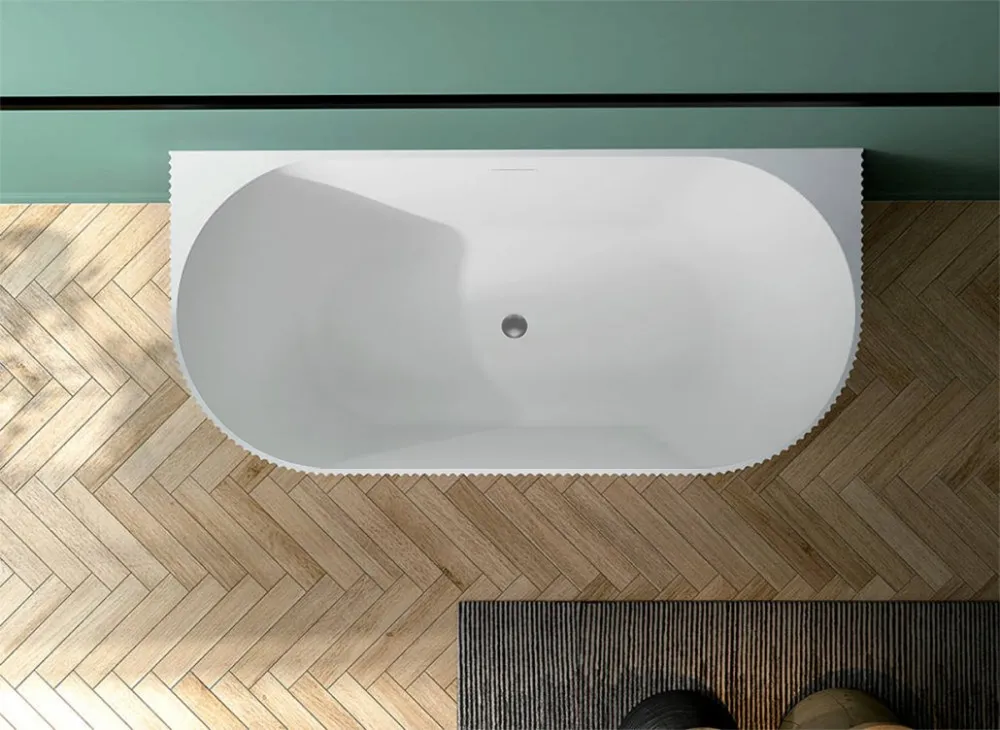 Cadă freestanding lipită de perete formă dreptunghiulară 170x79x58 cm culoare albă model Veneta [4]
