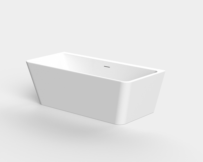 Cadă freestanding lipită de perete formă dreptunghiulară 170x80x58 cm culoare albă model AT602 [2]