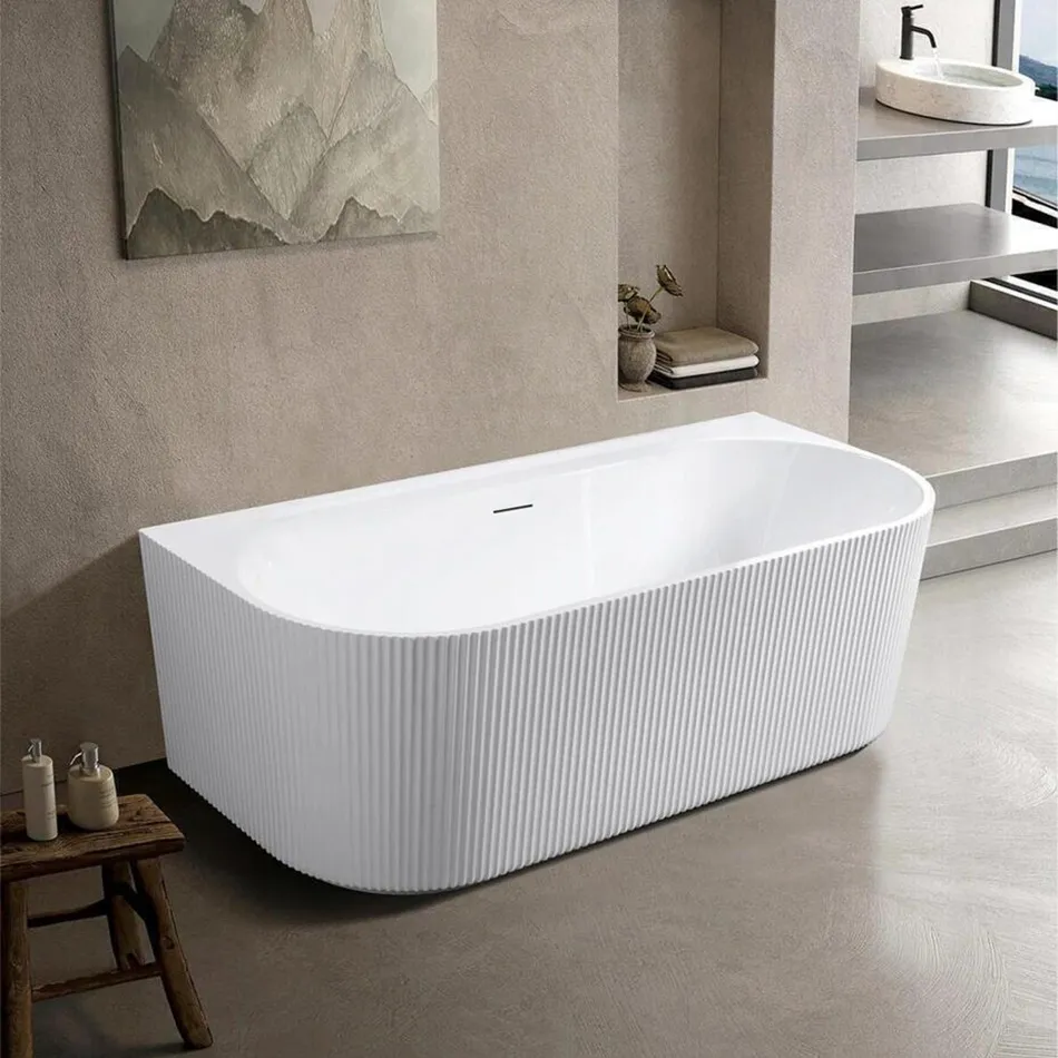 Cadă freestanding lipită de perete formă dreptunghiulară 170x74x59 cm culoare albă model Corso [2]