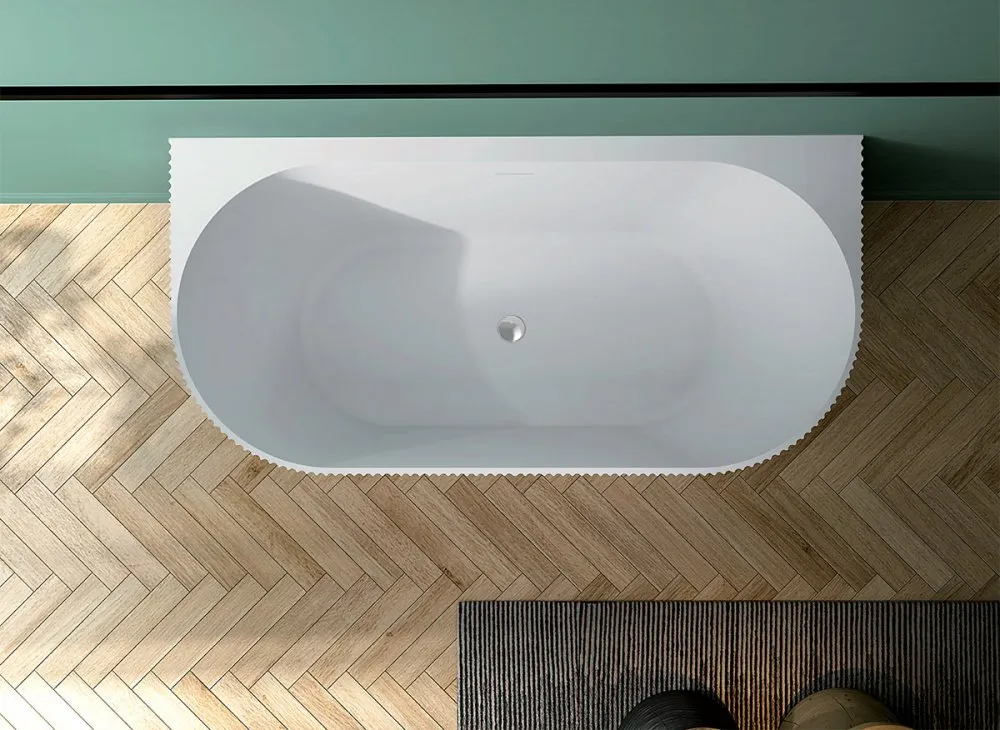 Cadă freestanding lipită de perete formă dreptunghiulară 170x74x59 cm culoare albă model Corso [3]