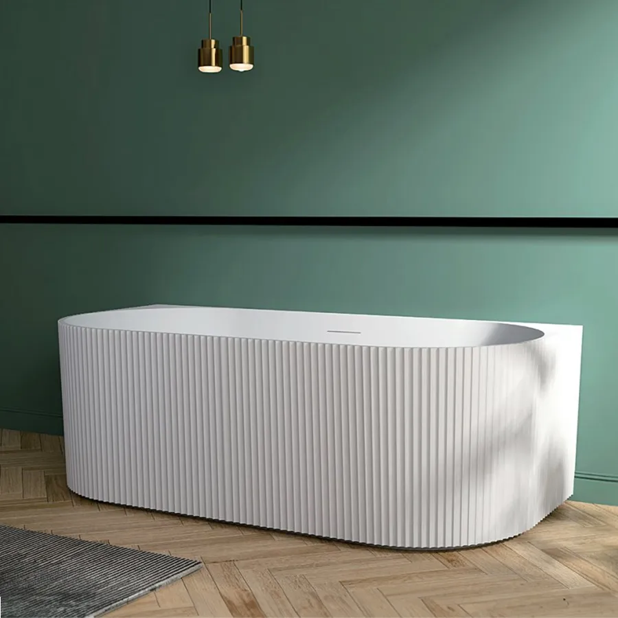 Cadă freestanding lipită de perete formă dreptunghiulară 170x74x59 cm culoare albă model Corso [4]