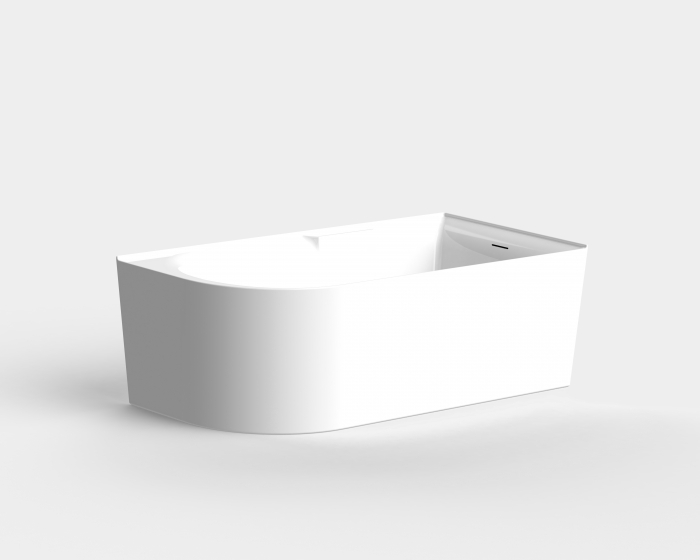 Cadă freestanding lipită de perete partea dreaptă formă dreptunghiulară 170x85x60 cm culoare albă model AT610R [2]