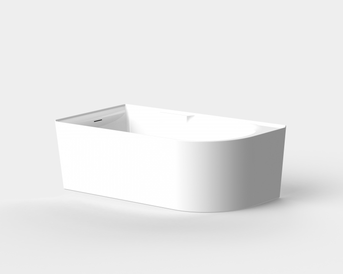 Cadă freestanding lipită de perete partea stângă formă dreptunghiulară 170x85x60 cm culoare albă model AT610L [2]