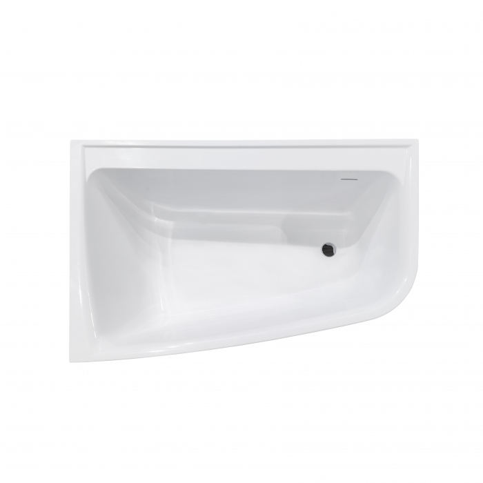 Cadă freestanding lipită de perete partea stângă formă asimetrică 150x100 cm culoare albă model Melody Stanga [6]