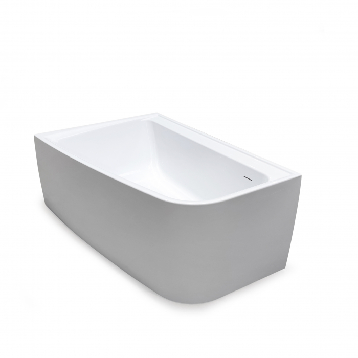 Cadă freestanding lipită de perete partea stângă formă asimetrică 150x100 cm culoare albă model Melody Stanga [4]