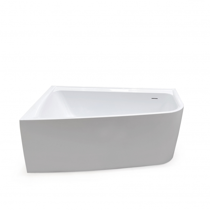 Cadă freestanding lipită de perete partea stângă formă asimetrică 150x100 cm culoare albă model Melody Stanga [3]