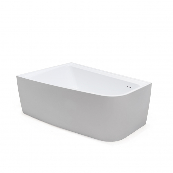 Cadă freestanding lipită de perete partea stângă formă asimetrică 150x100 cm culoare albă model Melody Stanga [5]