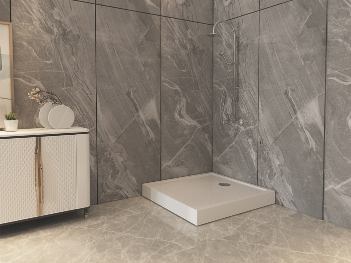 Cădiță de duș din acril sanitar mărime 80x100 cm culoare albă formă dreptunghiulară model Achile White [7]