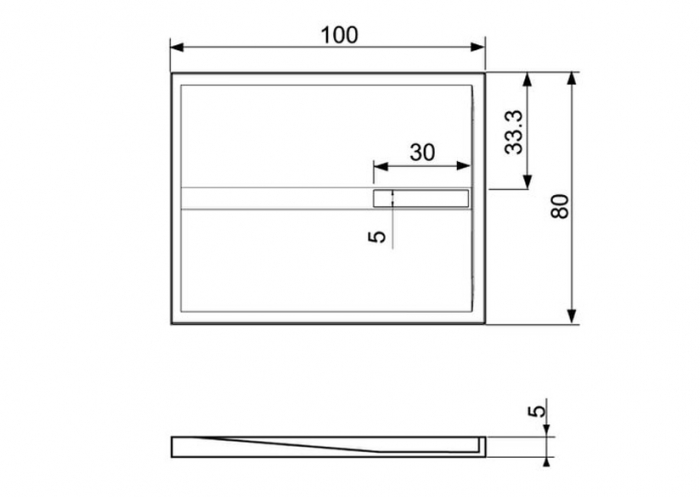 Cădiță de duș mărime 80x100 cm culoare alb lucios formă dreptunghiulară din acril sanitar model Atena White [9]