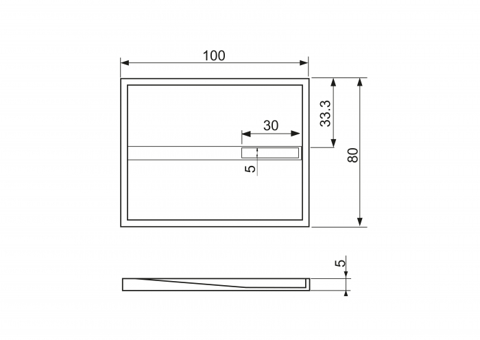 Cădiță de duș mărime 80x100 cm culoare negru lucios formă dreptunghiulară din acril sanitar model Atena Black [4]