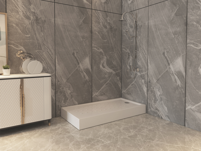 Cădiță duș mărime 72x140 cm culoare alb lucios formă dreptunghiulară din acril sanitar model Athos White [6]