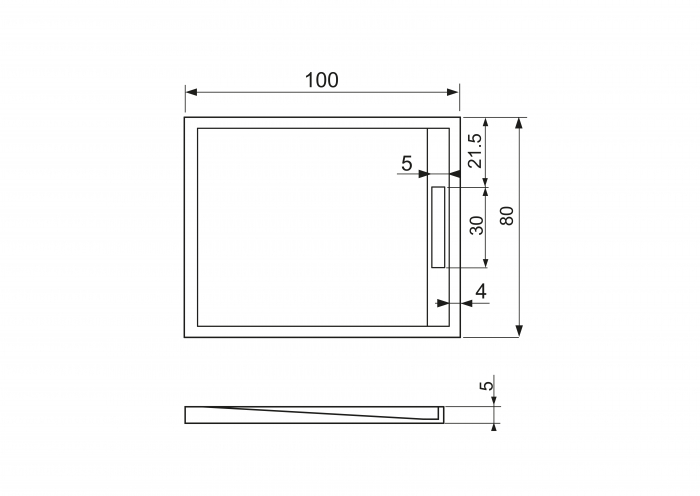 Cădiță duș din acril sanitar mărime 80x100 cm culoare neagră formă dreptunghiulară model Dalia Black [4]
