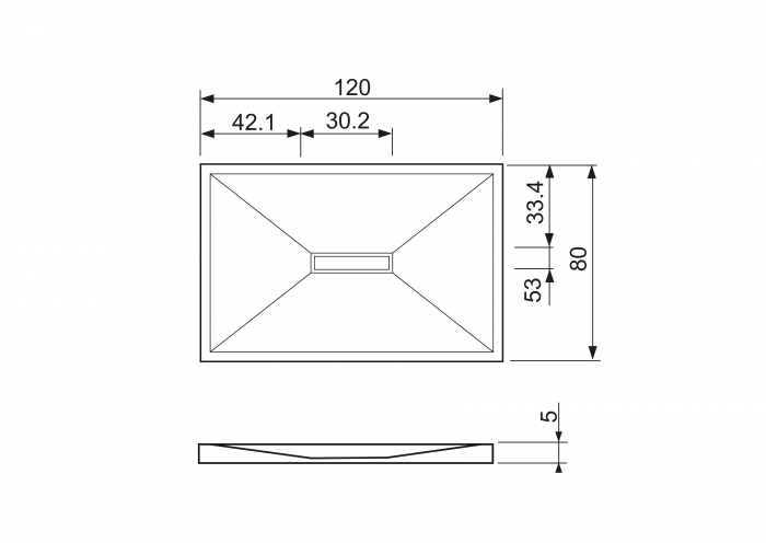 Cădiță de duș din acril sanitar mărime 80x120 cm culoare neagră formă dreptunghiulară model Dalia Black [4]
